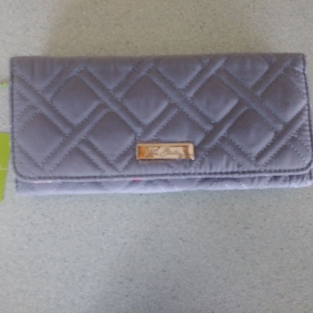 Vera Bradley Trifold Wallet in Charcoal NWT